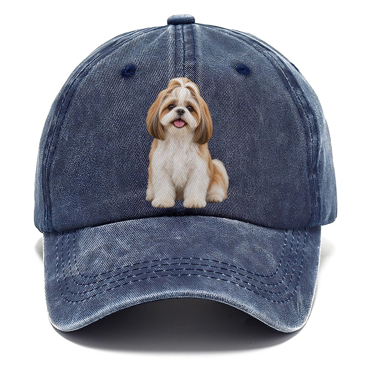 Shih Tzu Sitting Upright Top Breeds Classic Cap – Twilight Navy