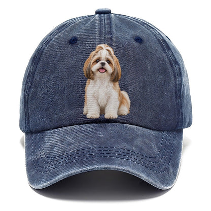 Shih Tzu Sitting Upright Top Breeds Classic Cap – Twilight Navy