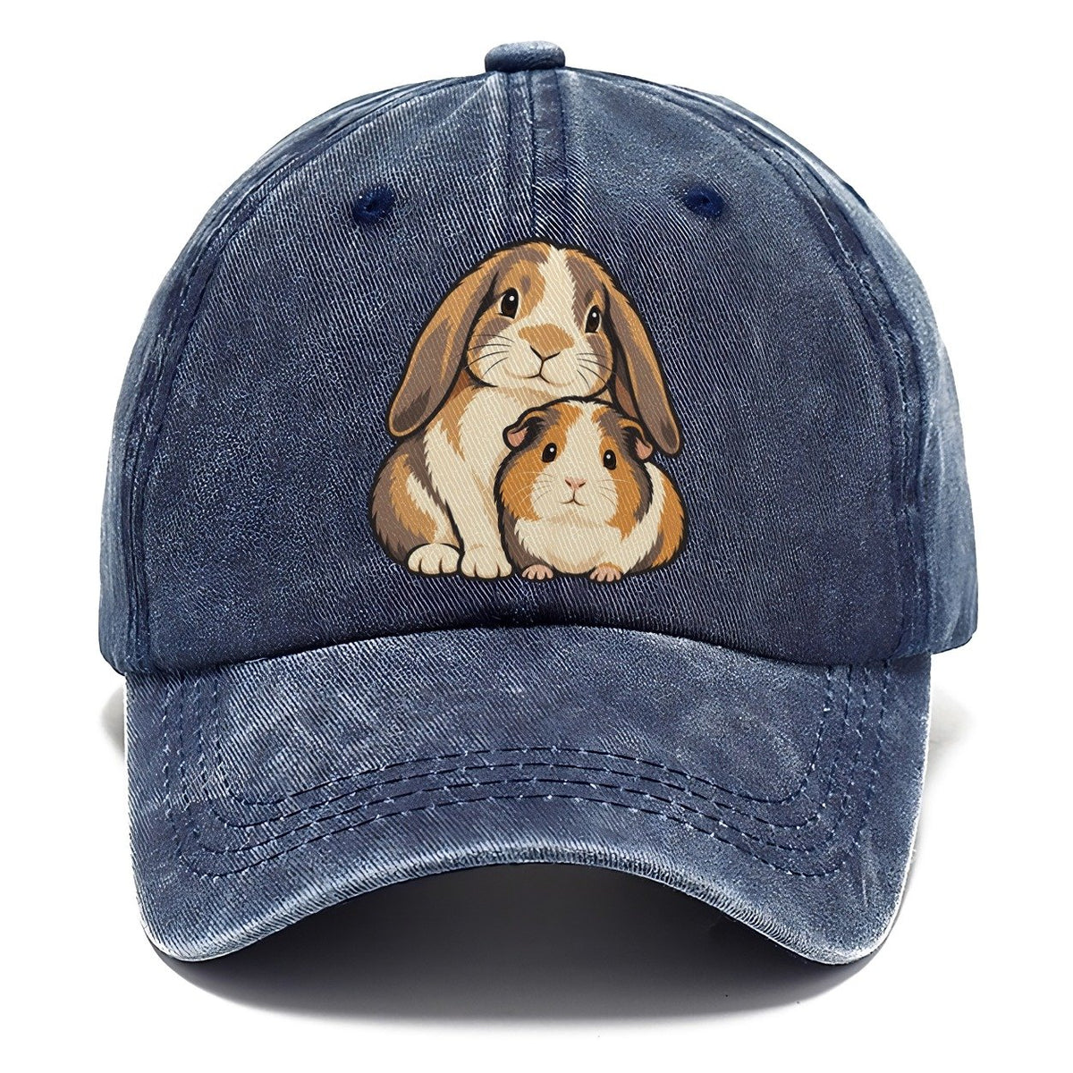 Rabbit And Guinea Pig Small Pet Logos Classic Cap – Twilight Navy