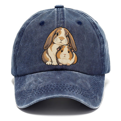 Rabbit And Guinea Pig Small Pet Logos Classic Cap – Twilight Navy