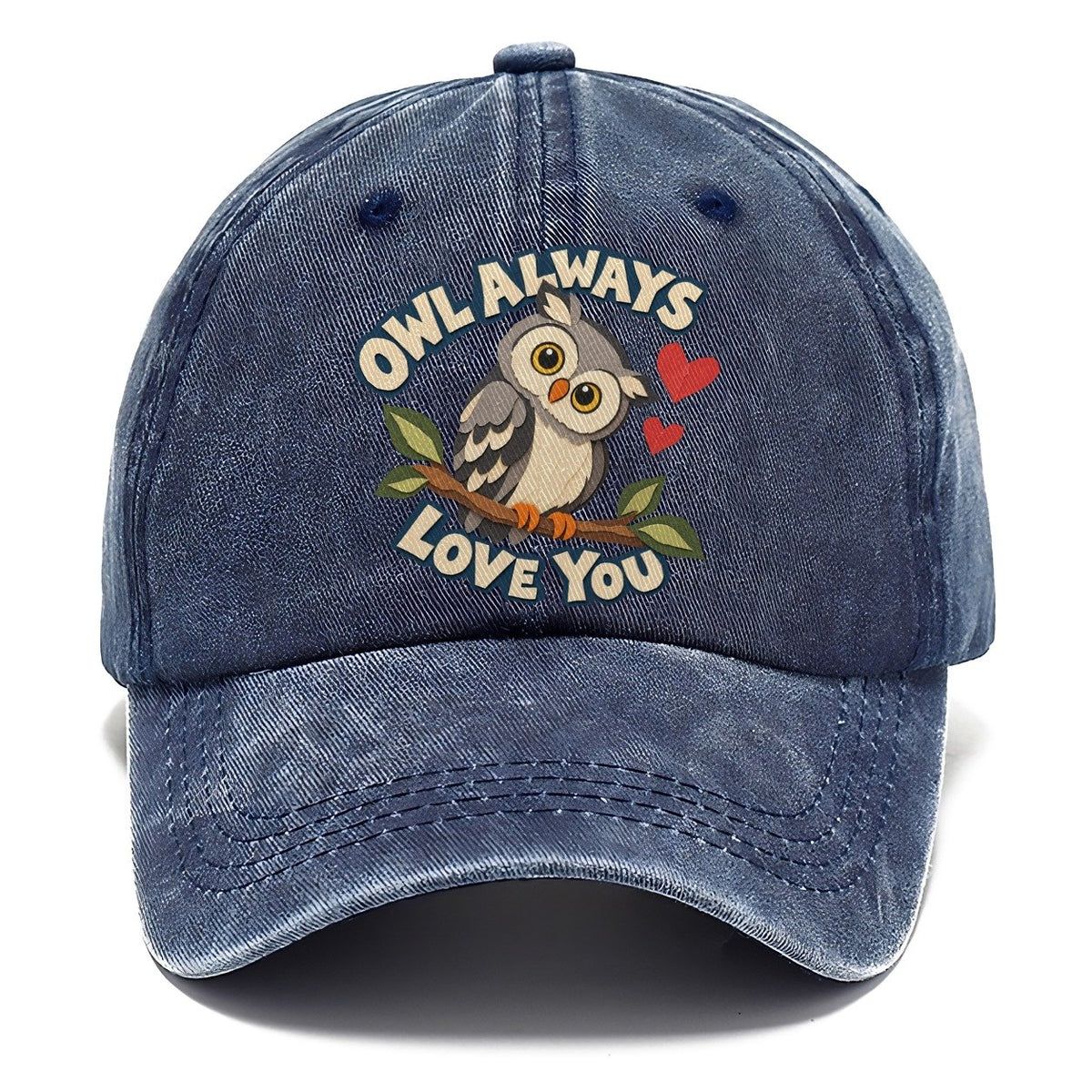 Cut-Paper Owl Animal Puns Classic Cap – Twilight Navy