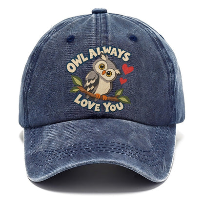 Cut-Paper Owl Animal Puns Classic Cap – Twilight Navy