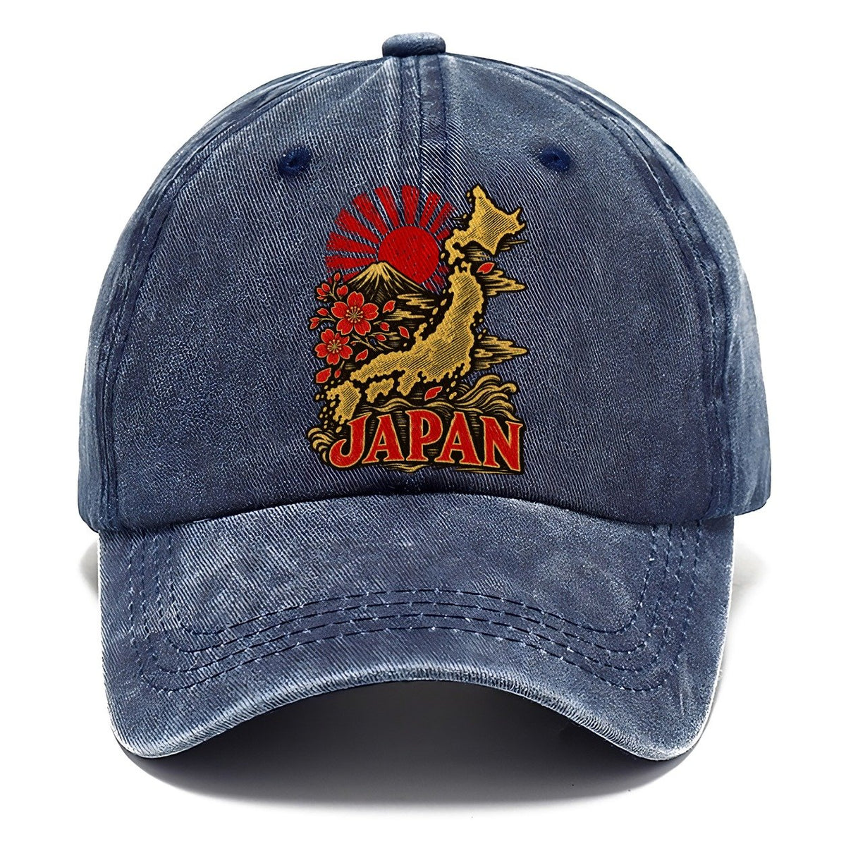 JAPAN Mount Fuji Sakura Map Classic Cap – Twilight Navy
