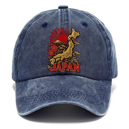 JAPAN Mount Fuji Sakura Map Classic Cap – Twilight Navy