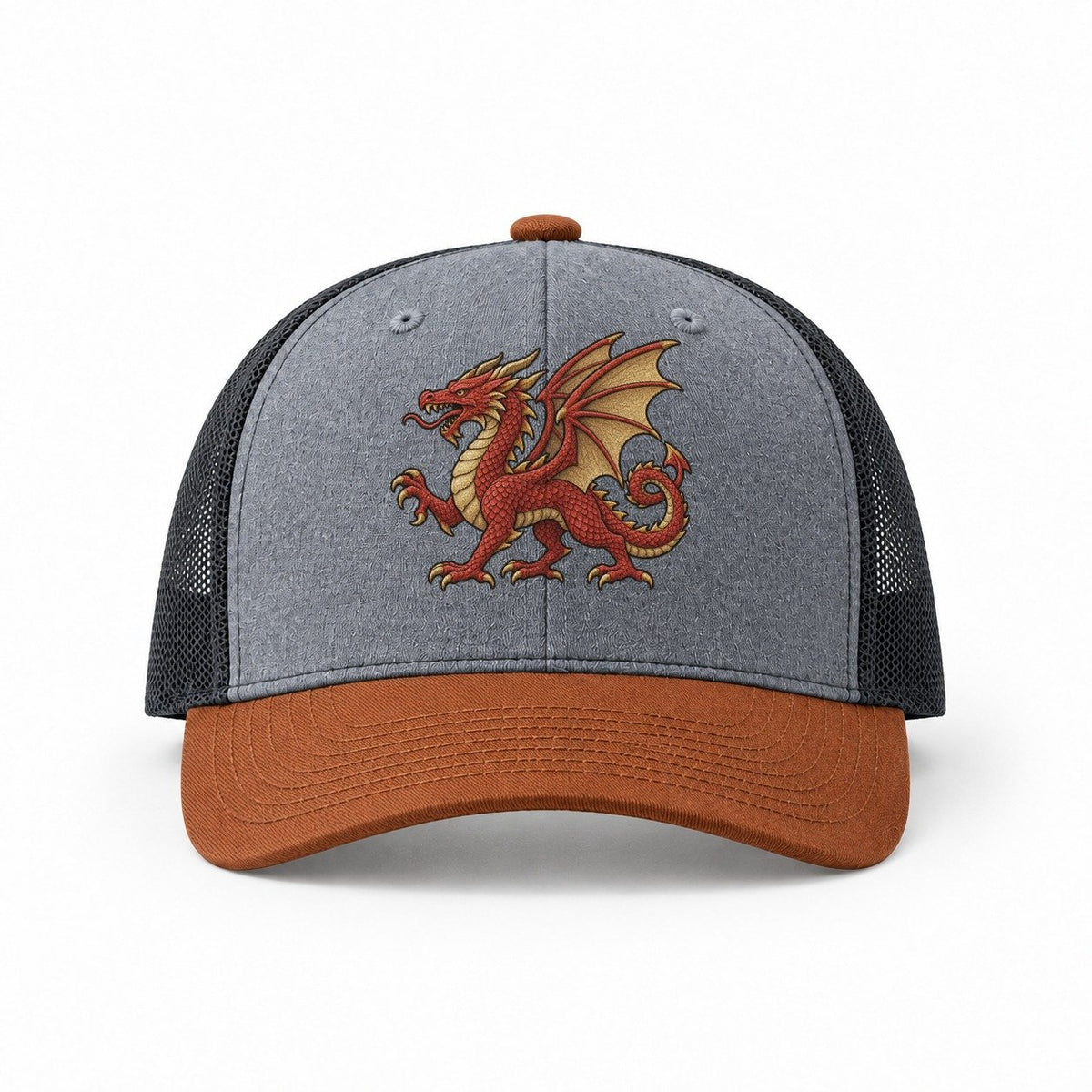 Heather Grey-Rust-Charcoal — front view