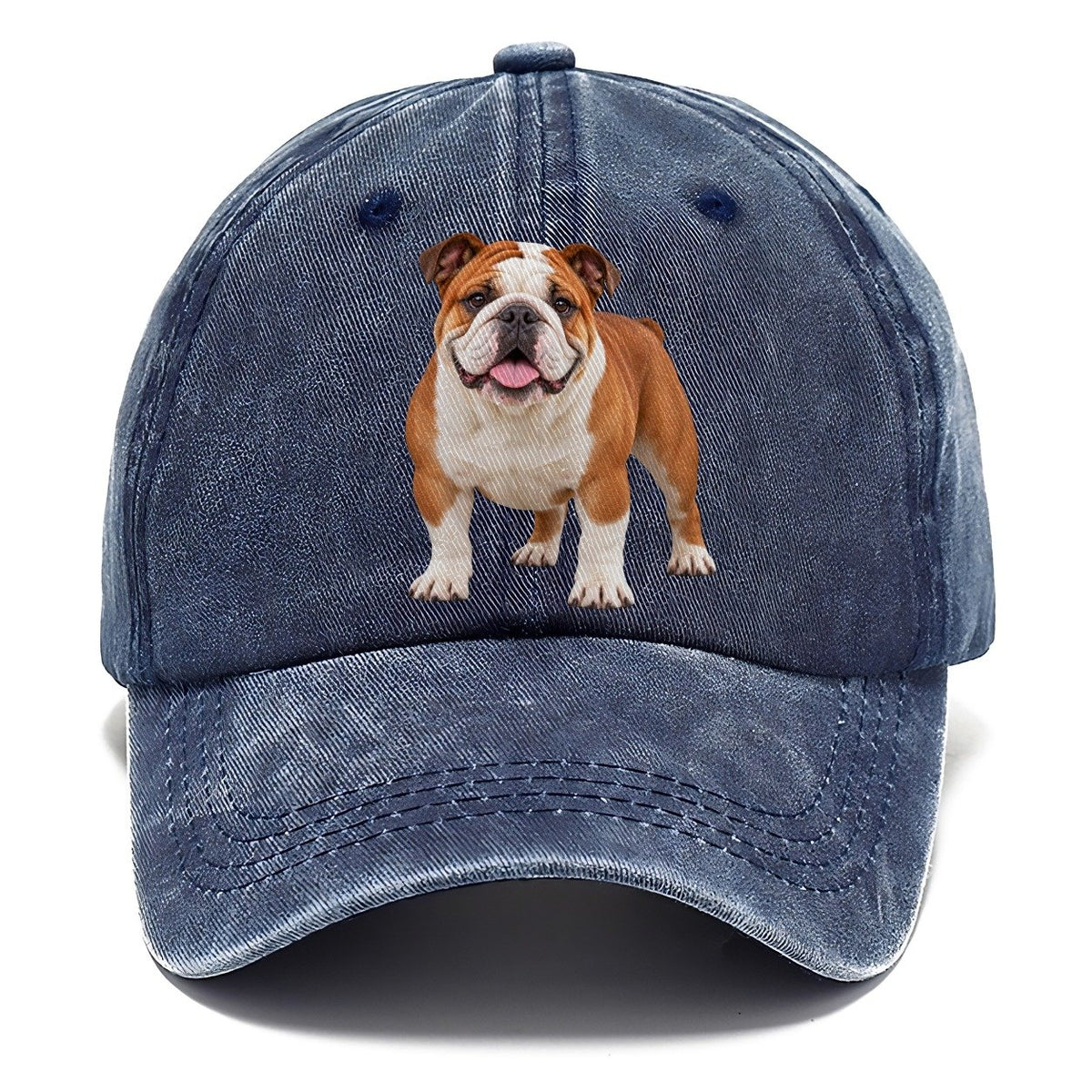 English Bulldog Standing Top Breeds Classic Cap – Twilight Navy