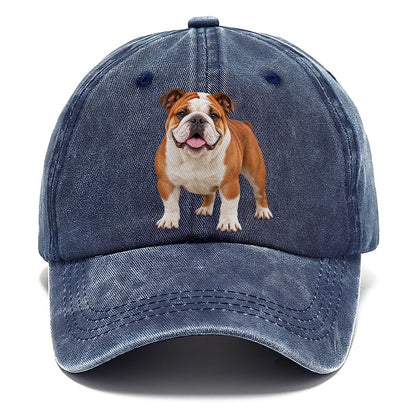 English Bulldog Standing Top Breeds Classic Cap – Twilight Navy