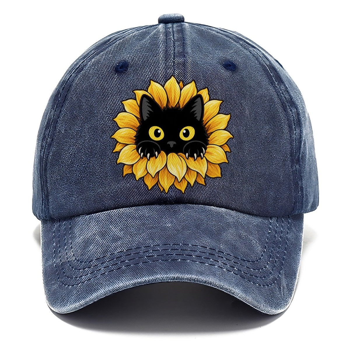 Black Cat Sunflower Fan Favorites Classic Cap – Twilight Navy