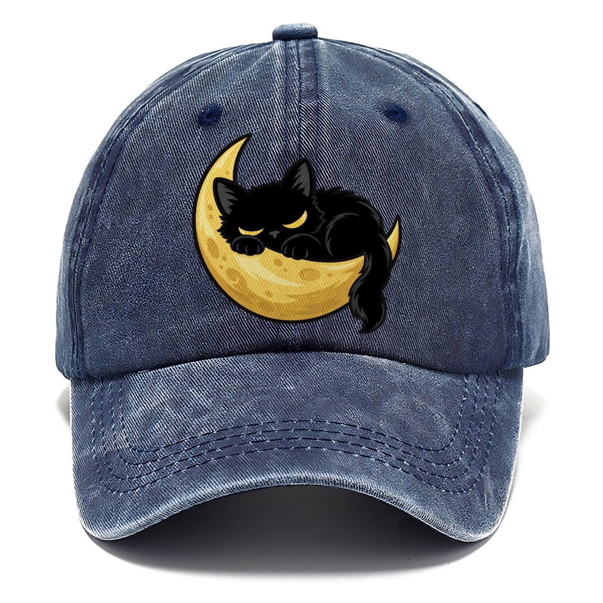 Black Cat Crescent Moon Fan Favorites Classic Cap – Twilight Navy
