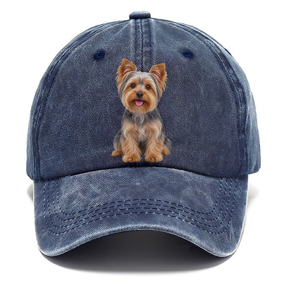 Yorkshire Terrier Sitting Top Breeds Classic Cap – Twilight Navy