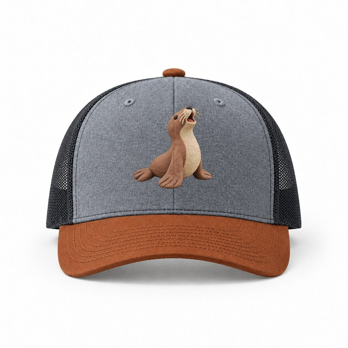 Heather Grey-Rust-Charcoal — front view