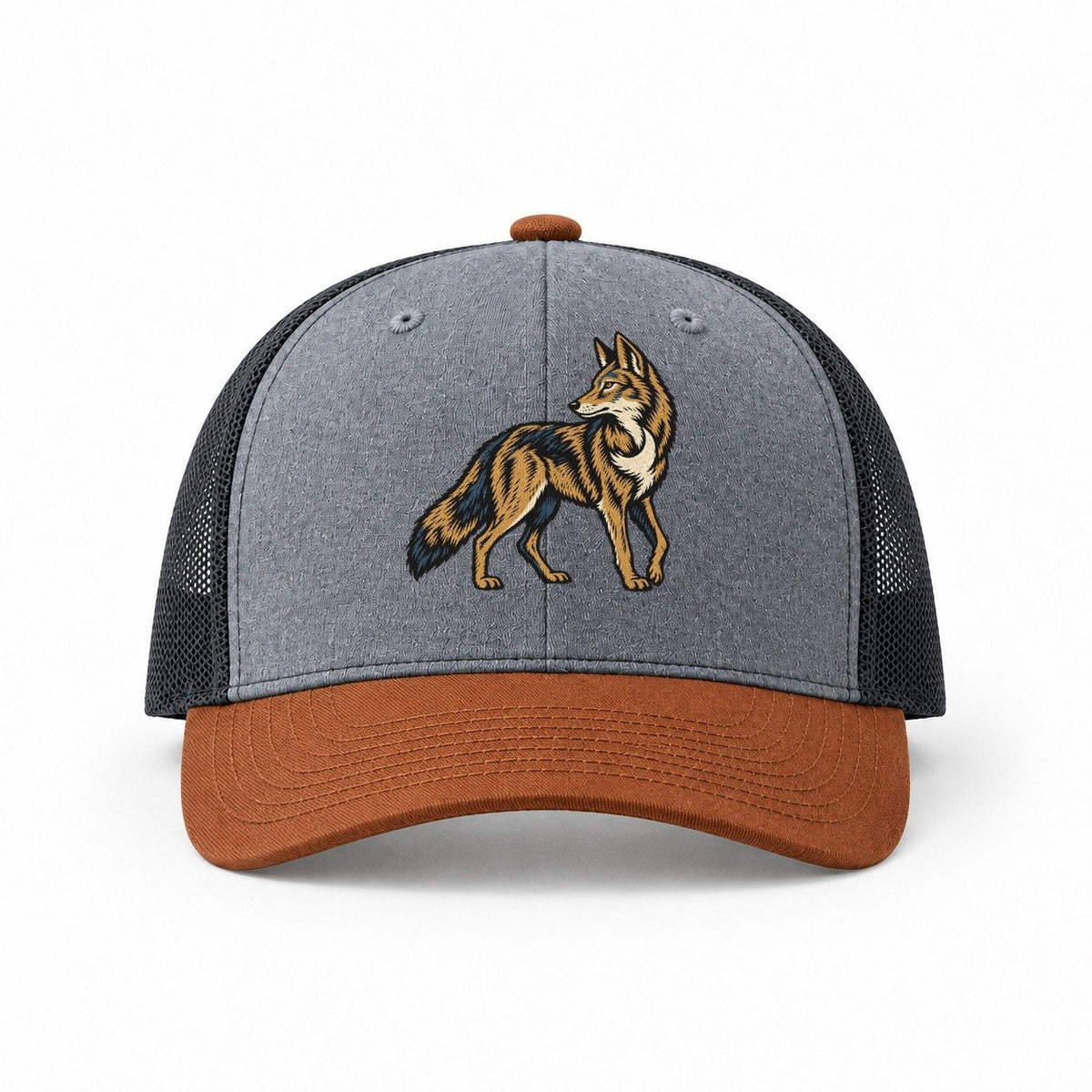 Heather Grey-Rust-Charcoal — front view