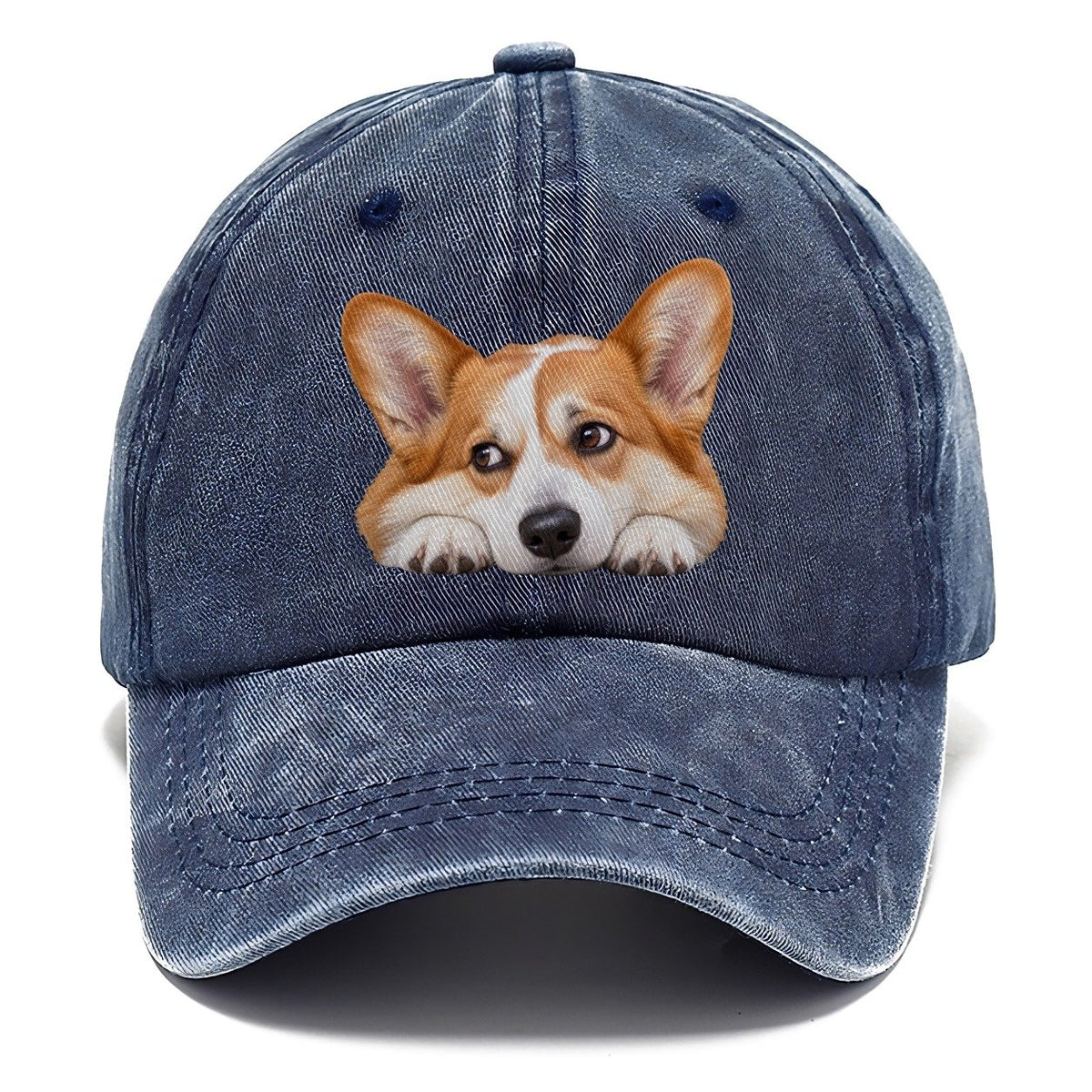 Corgi Resting Chin Character Club Classic Cap – Twilight Navy