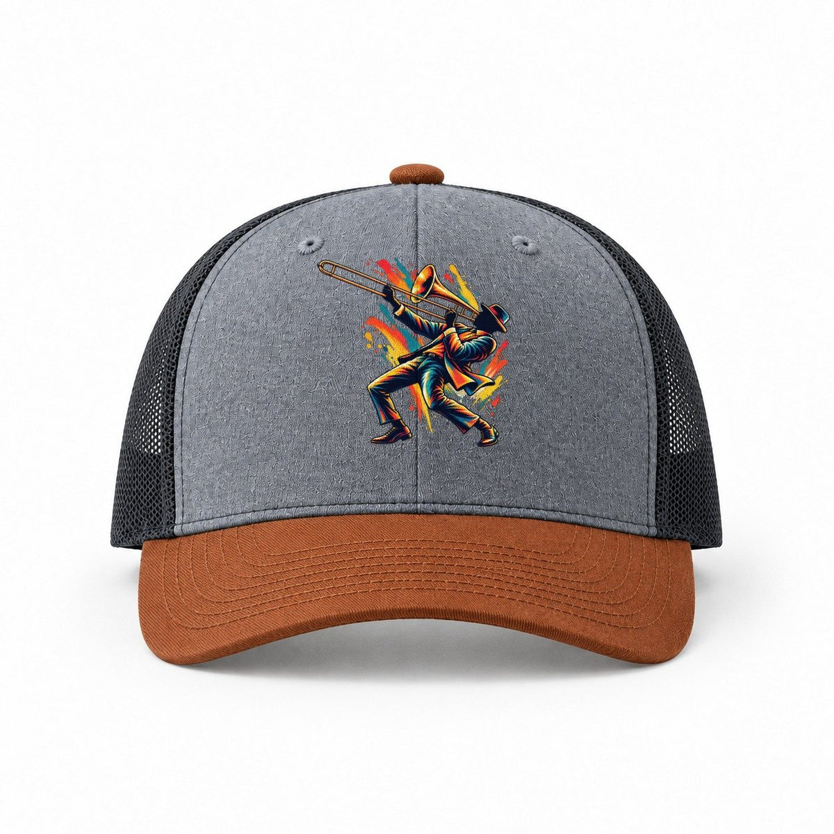 Heather Grey-Rust-Charcoal — front view