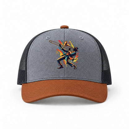 Heather Grey-Rust-Charcoal — front view