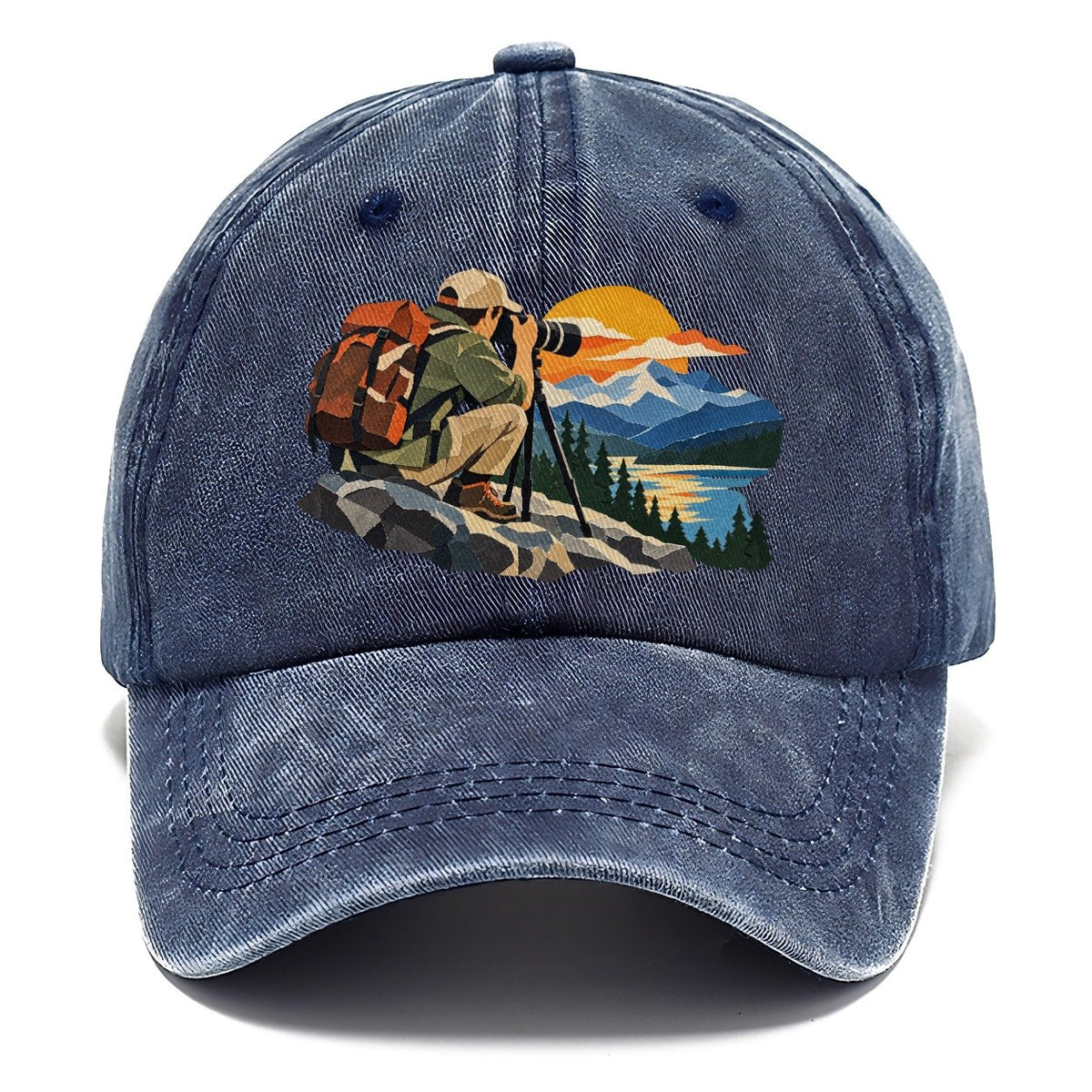 Mountain Sunset Photographer Classic Cap – Twilight Navy