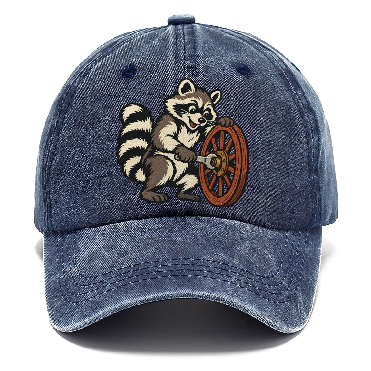 Raccoon Roadside Mechanic Sundown Familiars Classic Cap – Twilight Navy