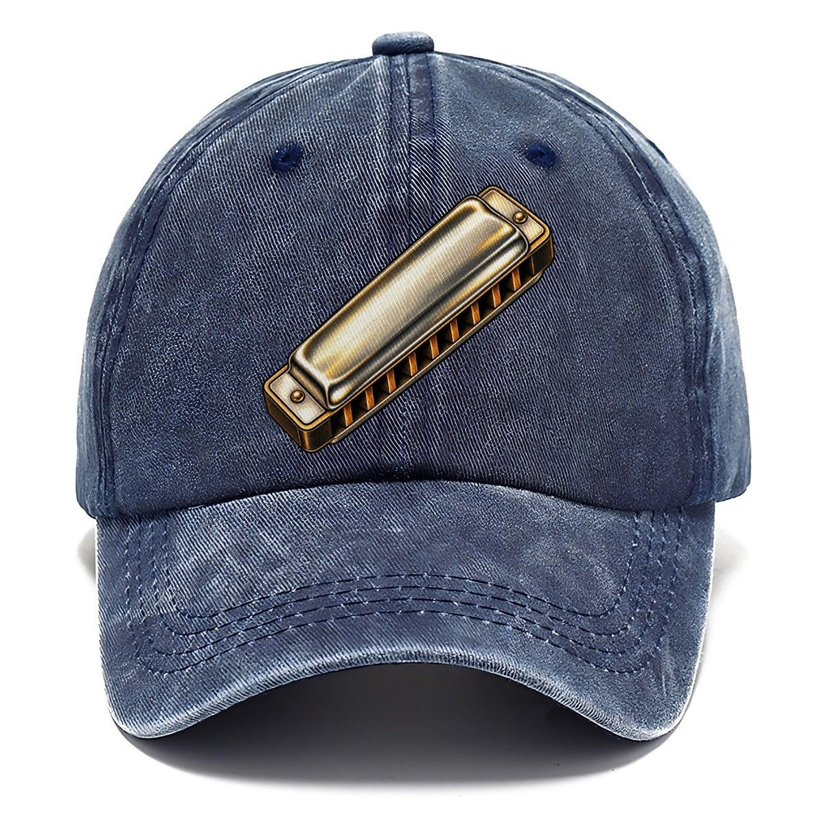 Chrome Harmonica Upright Angle Pastimes Companions Classic Cap – Twilight Navy