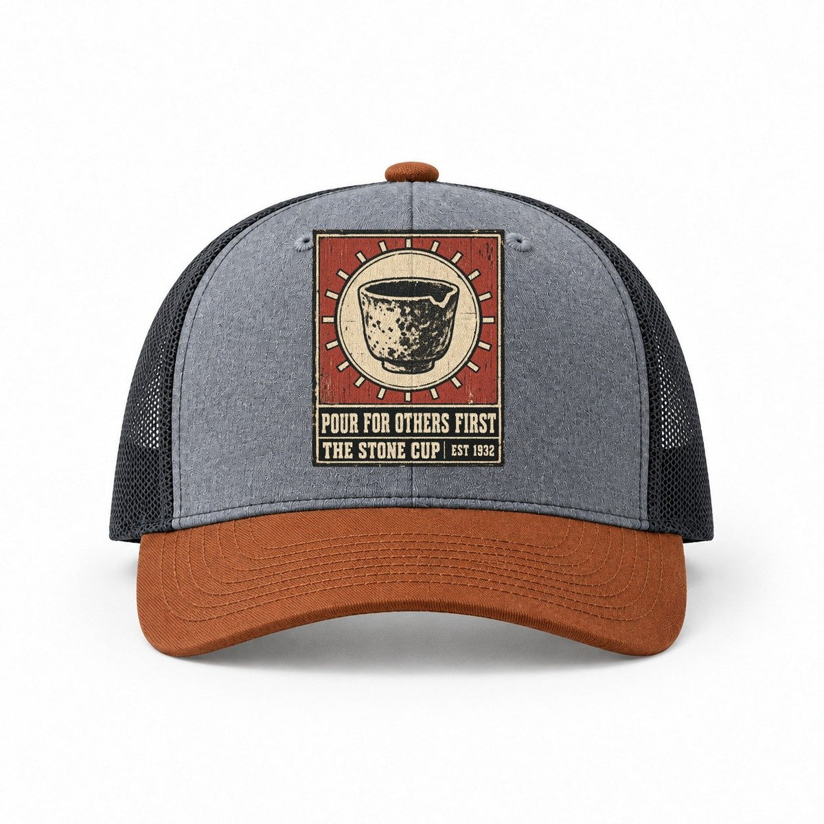 Heather Grey-Rust-Charcoal — front view