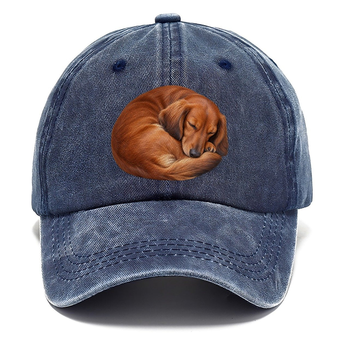 Curled Red Dachshund Everyday Originals Classic Cap – Twilight Navy