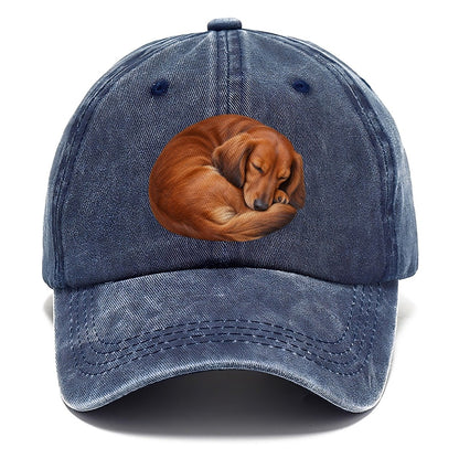 Curled Red Dachshund Everyday Originals Classic Cap – Twilight Navy
