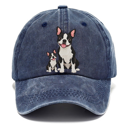 Boston Terrier and Puppy Classic Cap – Twilight Navy