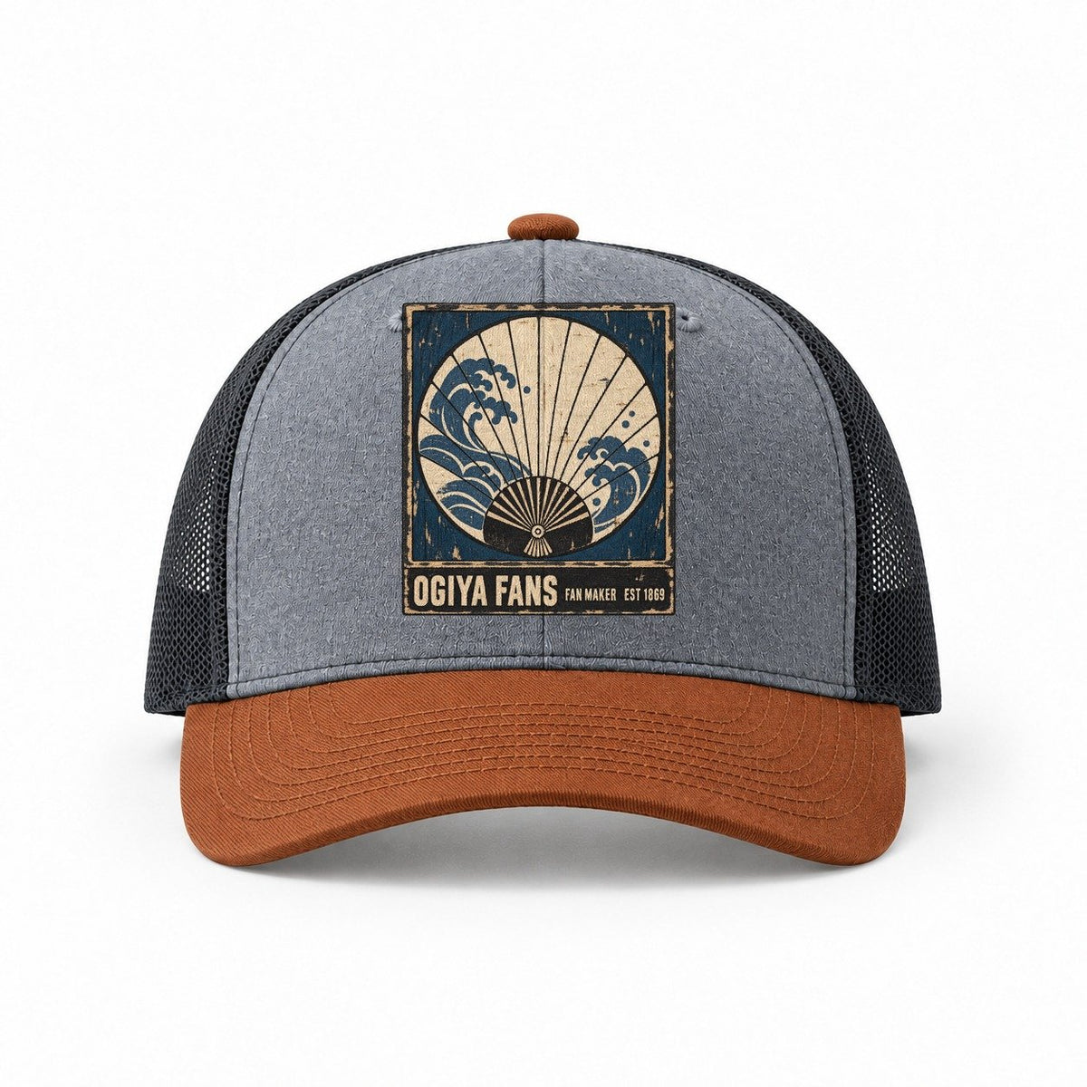 Heather Grey-Rust-Charcoal — front view