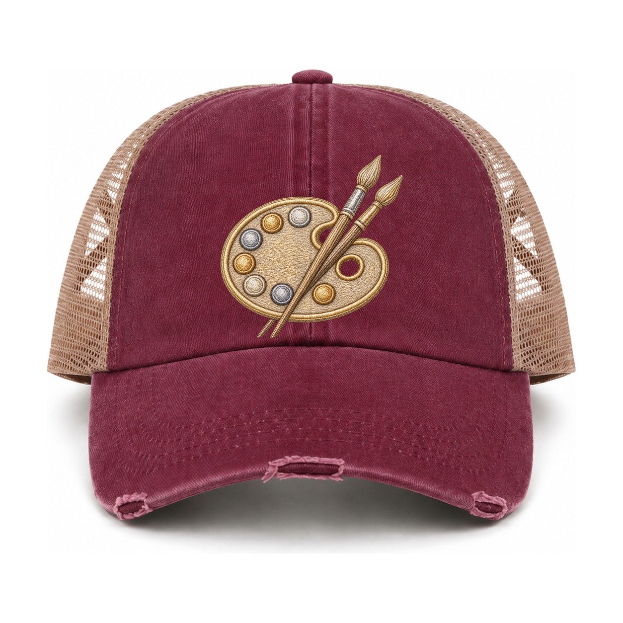 Burgundy-Khaki — front view