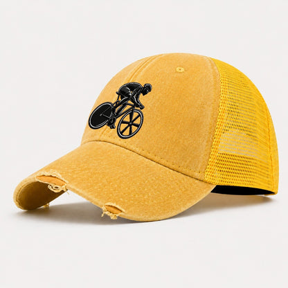 Urban Fixed Gear Rider Cycling Life Washed Trucker Hat – Yellow