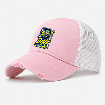 Dink District Pickleball Life Washed Trucker Hat – Light Pink