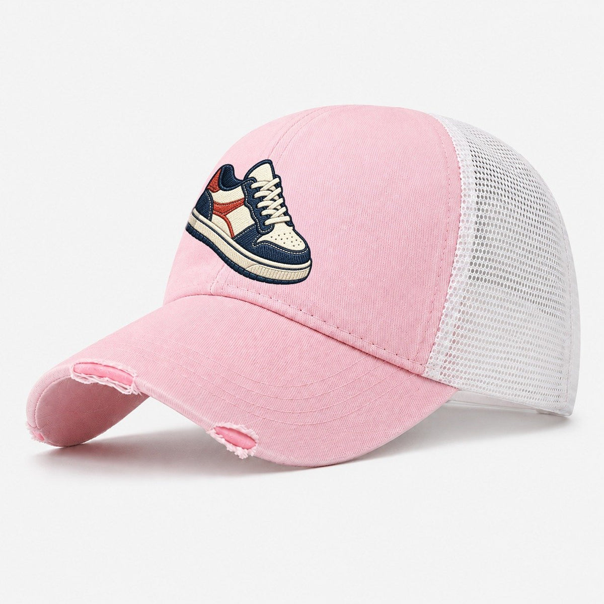 Low Top Court Sneaker Tiny Solo Marks Washed Trucker Hat – Light Pink