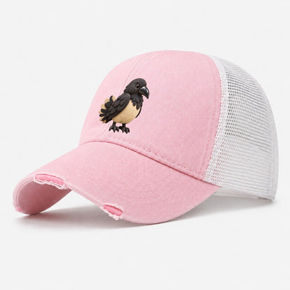Raven Feather Tuck Washed Trucker Hat – Light Pink