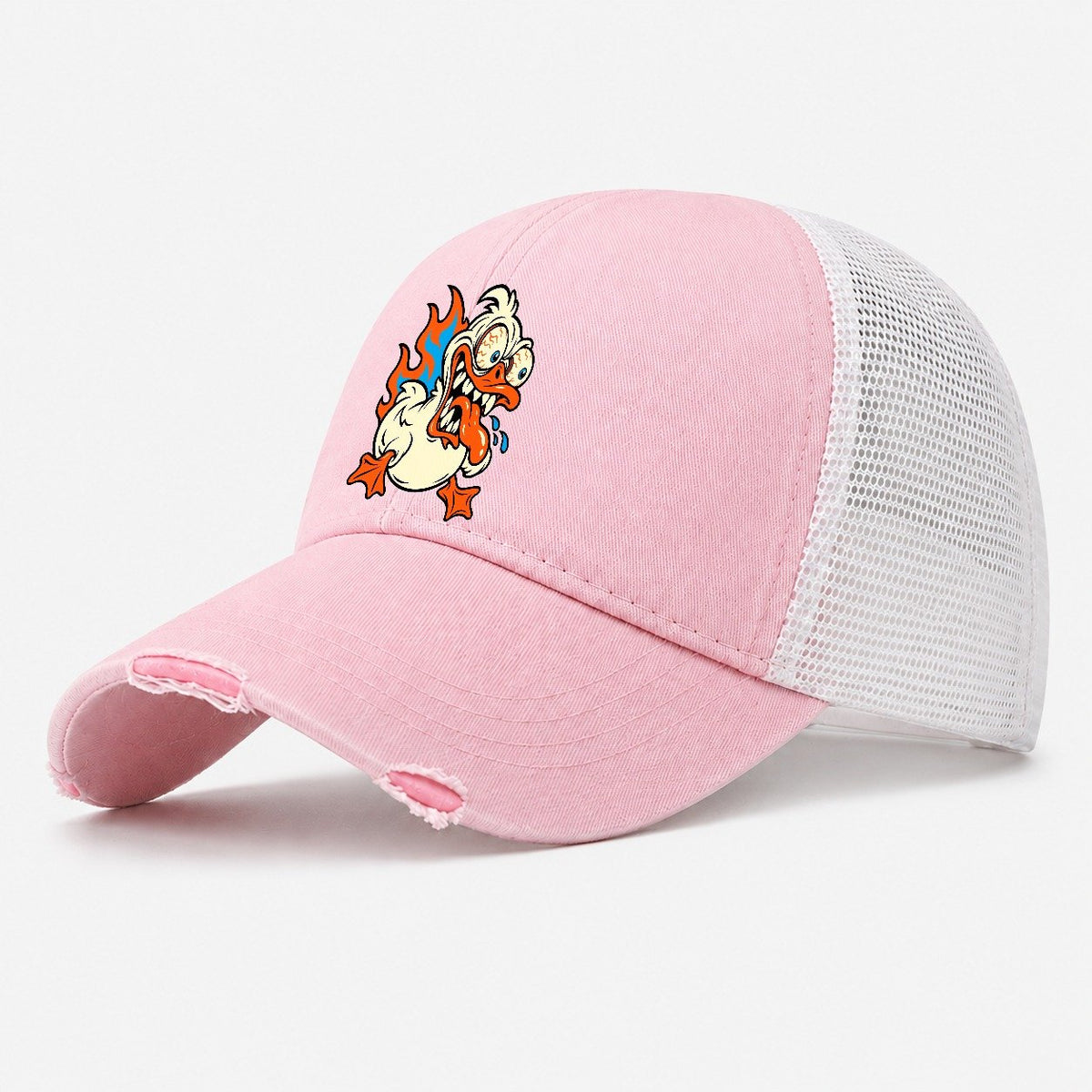 Rabid Rubber Duck Crazy Styles Washed Trucker Hat – Light Pink
