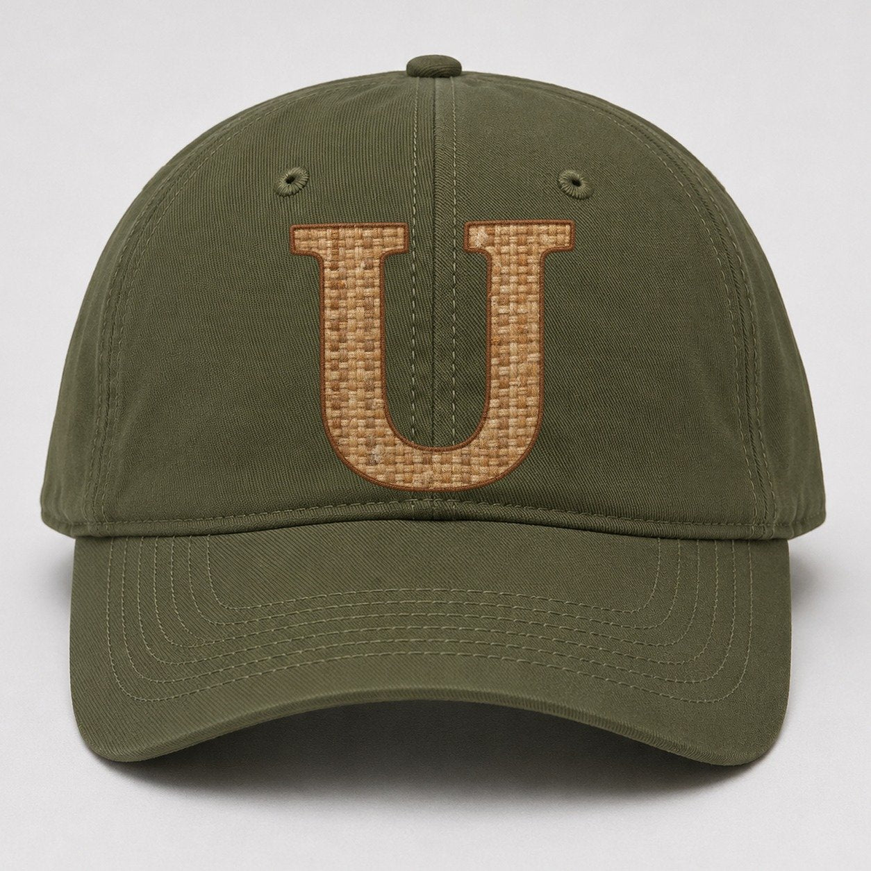 Woven Tweed U Monogram Baseball Cap – Army Green