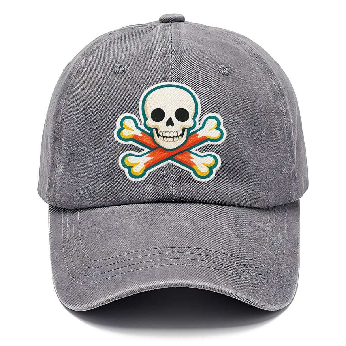 Teal Outline Skull and Crossbones Classic Cap – Urban Haze