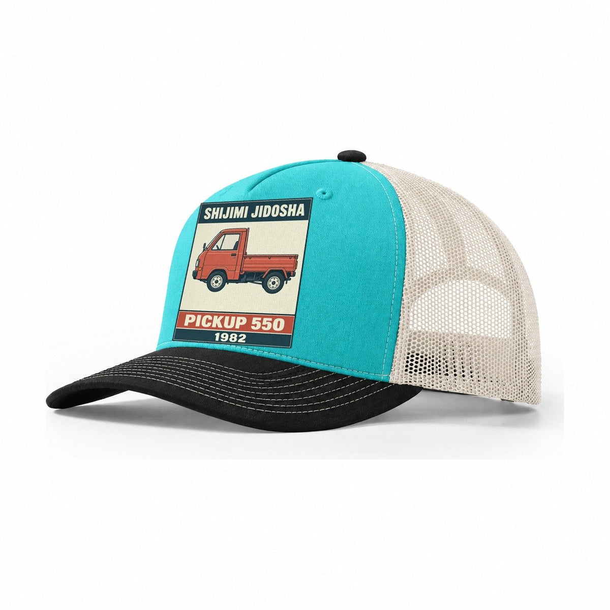 Shijimi Pickup Showa Speed Plates Trucker Hat – Aqua Black White