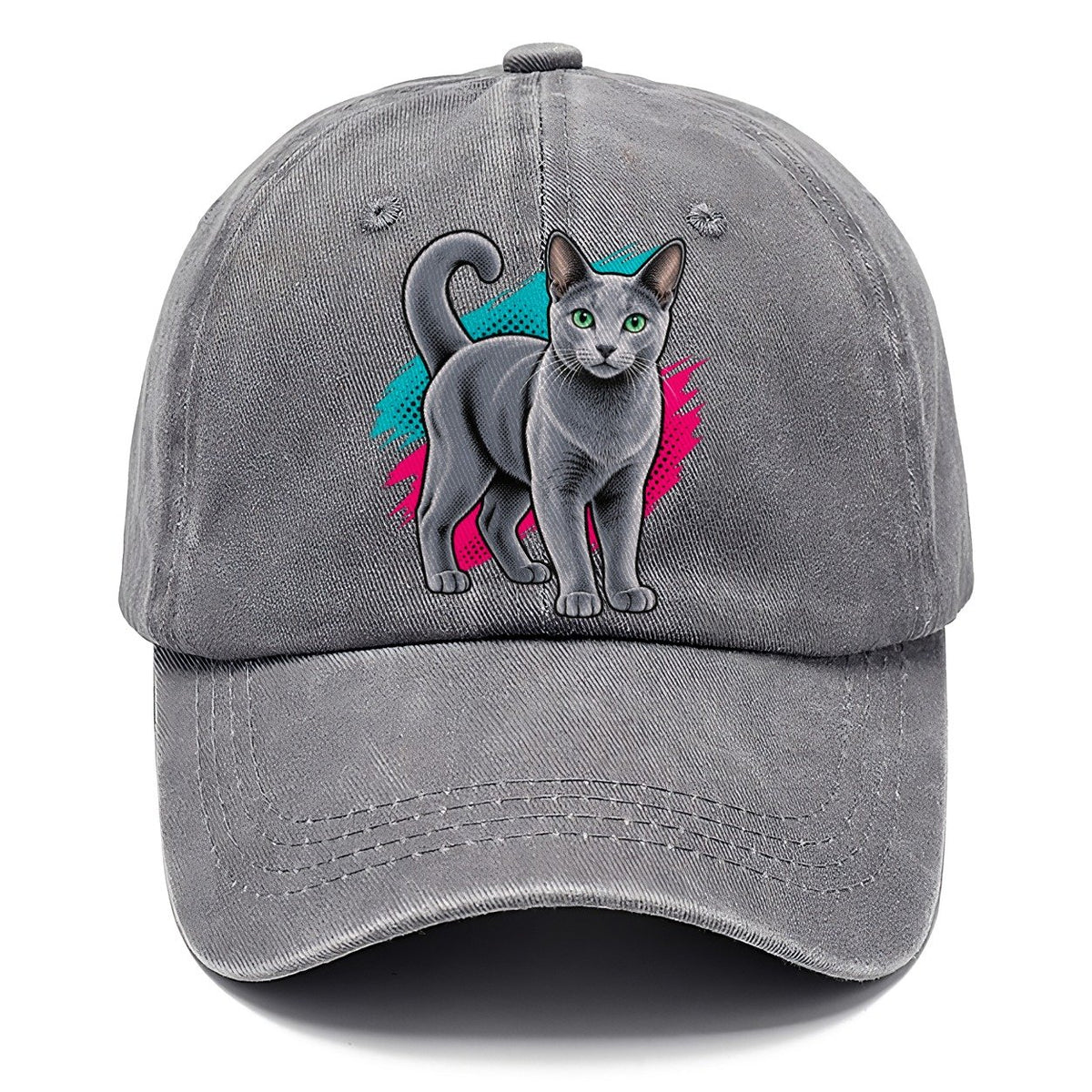 Pop Art Russian Blue Cat Standing Three Quarter Classic Cap – Urban Haze