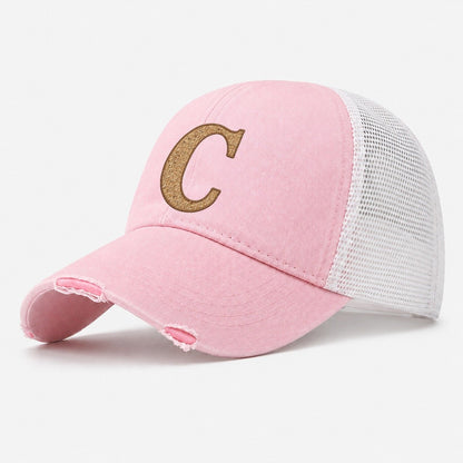 Woven Tweed C Monogram Washed Trucker Hat – Light Pink