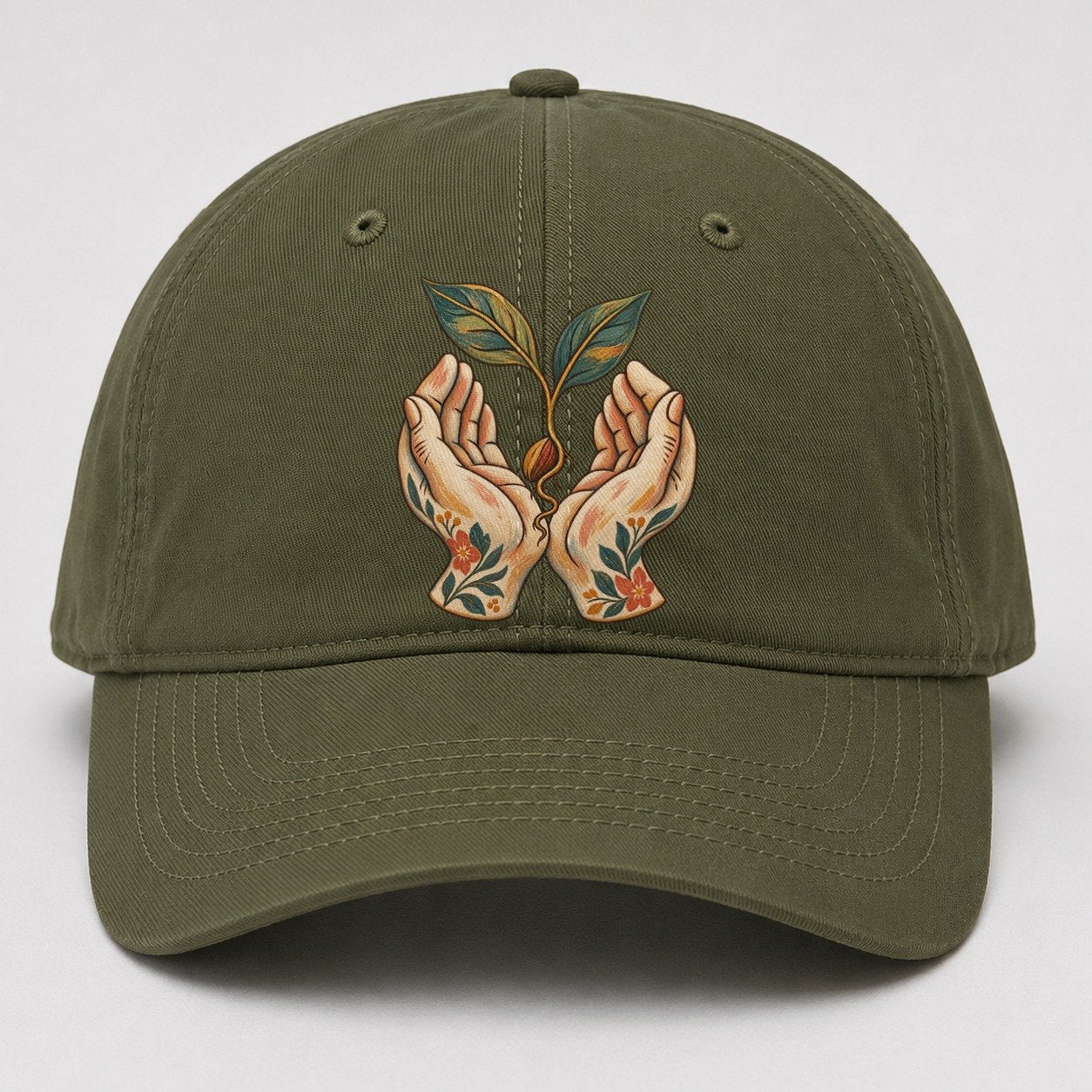Open Hands Seedling Gentle Wild Baseball Cap – Army Green