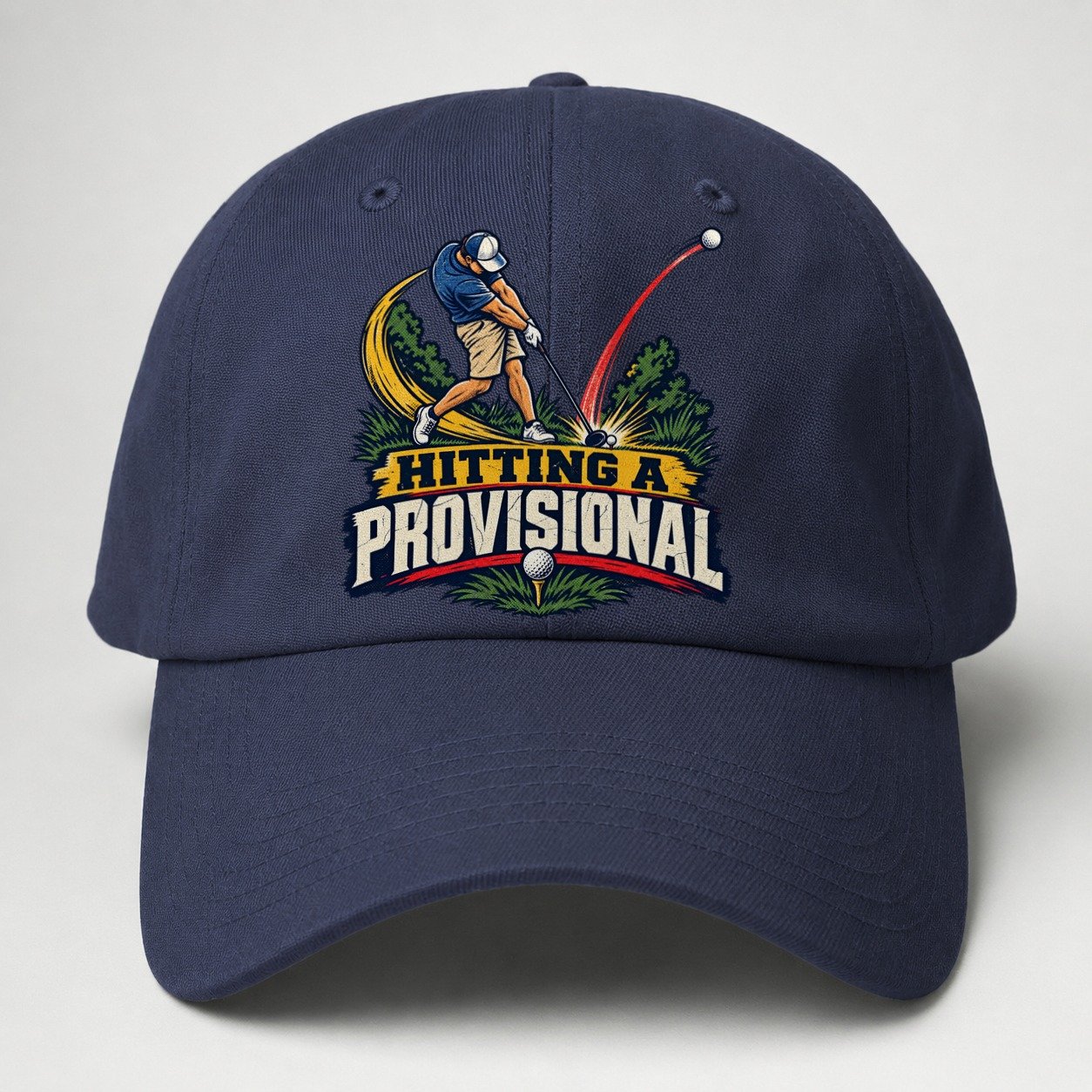 Hitting A Provisional Golf Life Baseball Cap – Twilight Navy