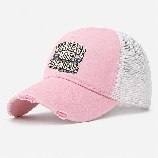 Vintage Model Low Mileage American Wit Washed Trucker Hat – Light Pink