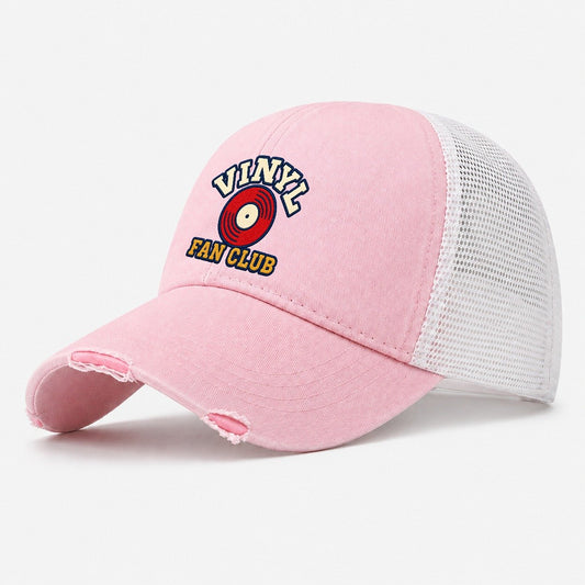 Vinyl Fan Club Washed Trucker Hat – Light Pink