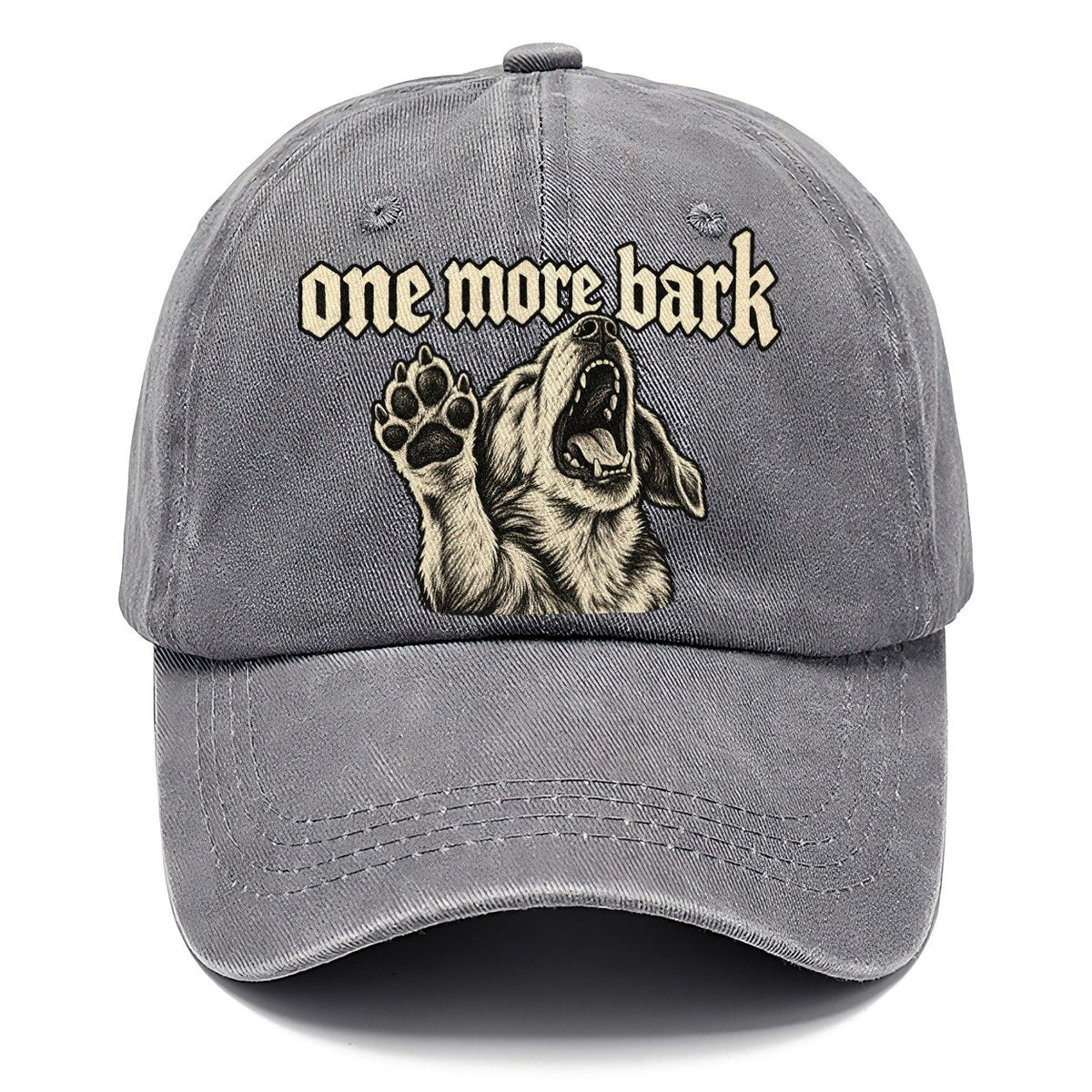 A Dog Head Mid Howl With One Front Paw Raised To The Viewer Bark For Me Classic Cap – Urban Haze