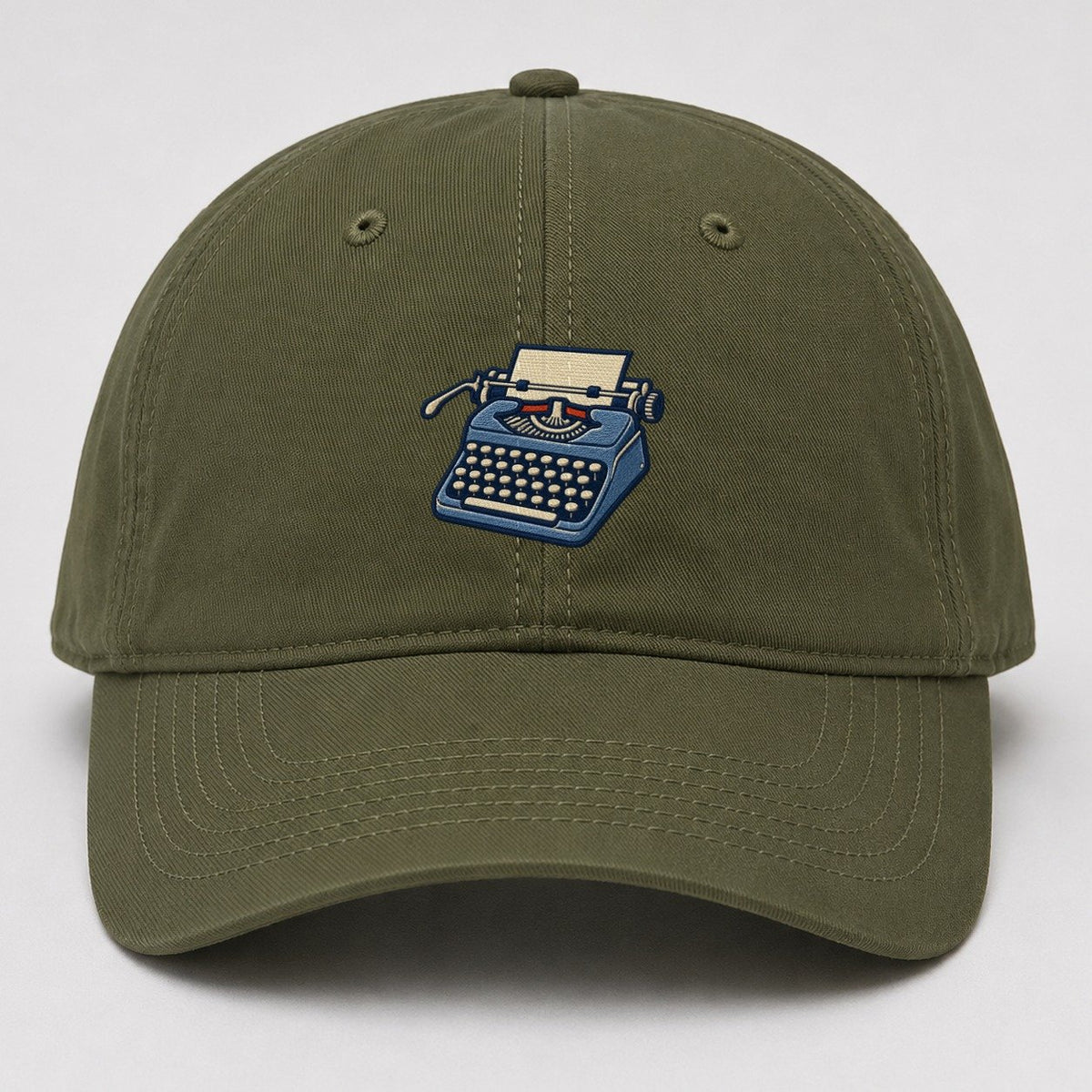 Manual Typewriter Tiny Solo Marks Baseball Cap – Army Green