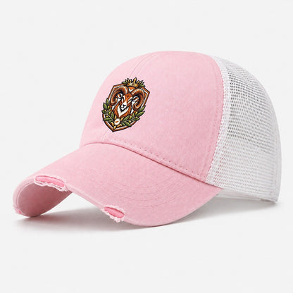Cyprus Heraldic Crest Country Logos Washed Trucker Hat – Light Pink