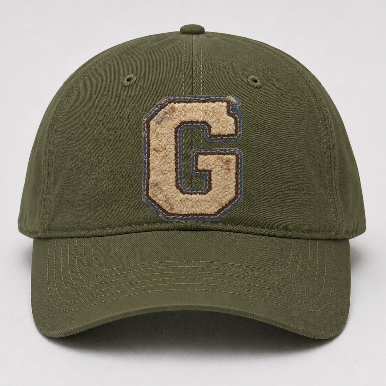 Varsity Chenille G Monogram Baseball Cap – Army Green