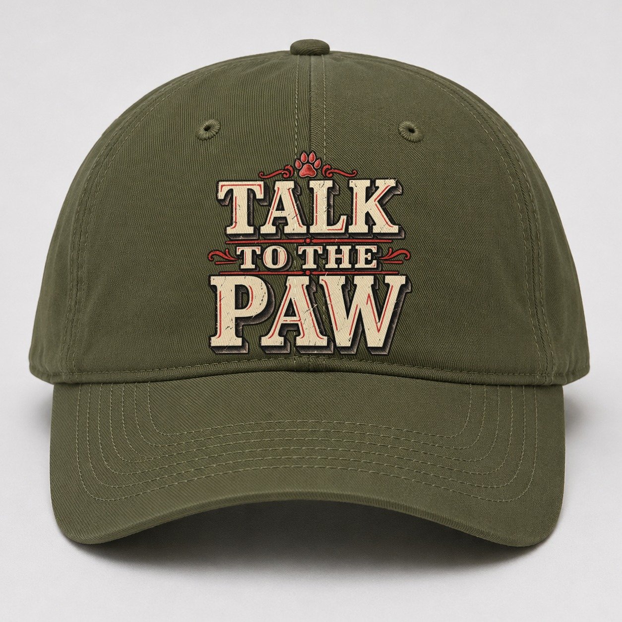 Talk To The Paw American Wit Baseball Cap – Army Green