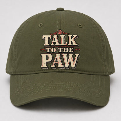 Talk To The Paw American Wit Baseball Cap – Army Green