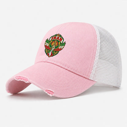 Iran Retro Badge Country Logos Washed Trucker Hat – Light Pink