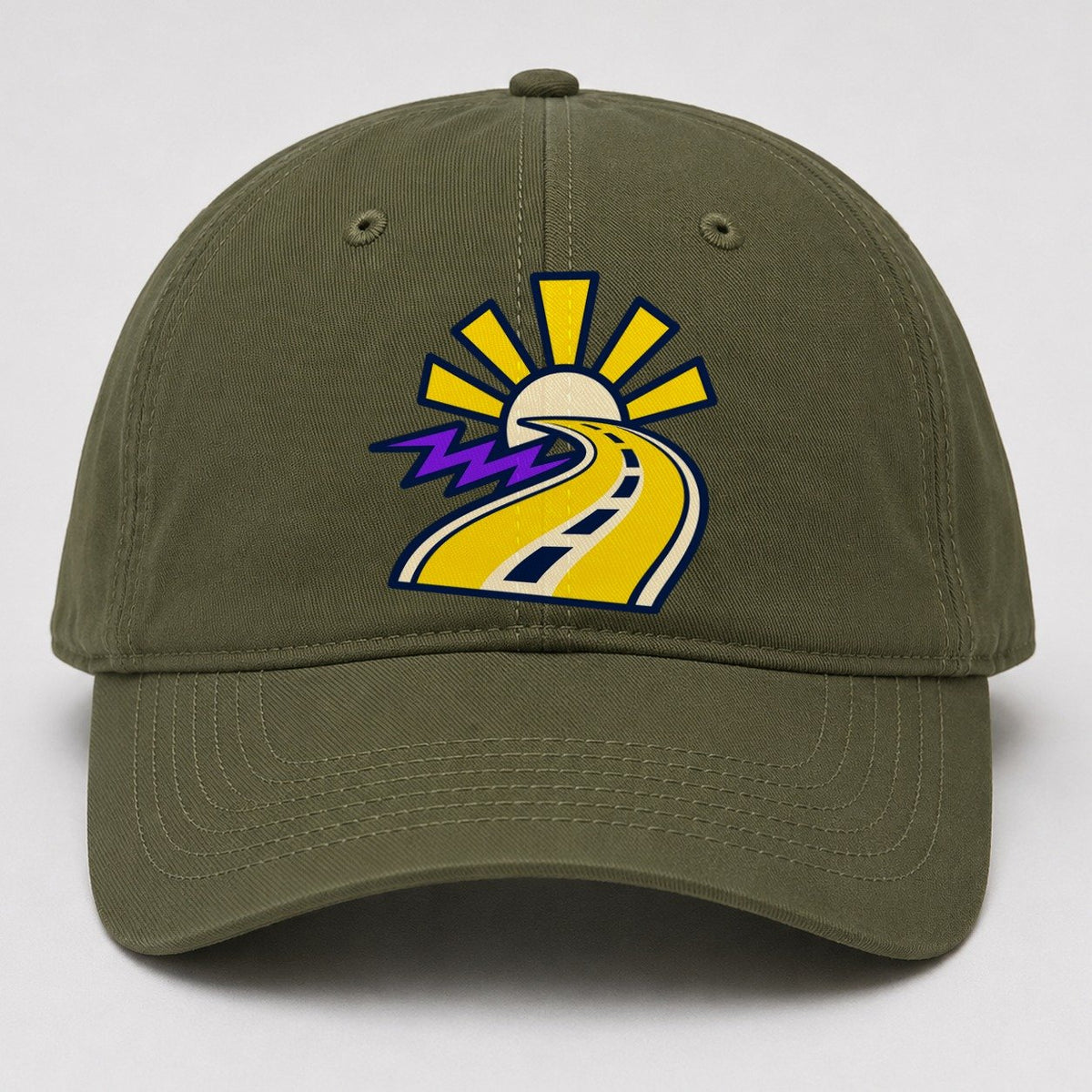 Road To Sunburst 90S Running Clubs Baseball Cap – Army Green